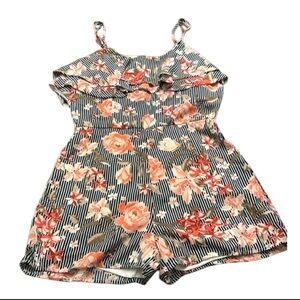 HARMONY HAVOC STRIPE FLORAL ROMPER SIZE LARGE